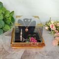 Kotak Frame Fiber Tempat Perhiasan full Set Cincin, Gelang, Kalung dan Anting untuk Mahar atau Seserahan Pernikahan - FCGKA. 
