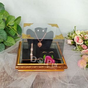 Kotak Frame Fiber Tempat Perhiasan full Set Cincin Gelang Kalung dan Anting untuk Mahar atau Seserahan Pernikahan - FCGKA