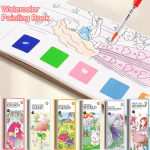 Pocket Watercolor Painting Book DIY Pocket Watercolor Book with 1 Paint pen Watercolor Bookmarks to Paint Travel Pocket Watercolor Kit Improve Childs Creativity and Concentration