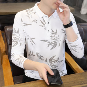 เสื้อยืดคอโปโลทรงสลิมฟิตสำหรับผู้ชาย แขนยาว ทรงปกติ แฟชั่นฤดูใบไม้ร่วง ผ้าฝ้ายผสมไนลอน ระบายอากาศได้ดี แฟชั่น