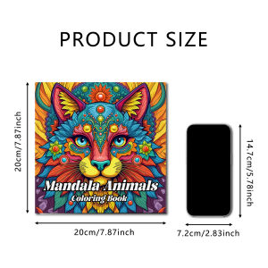 1pc Mandala Animal Art Coloring Book Original Adult Picture Book 24 Pages Coloring Books Gift For Creative Doodle Birthday