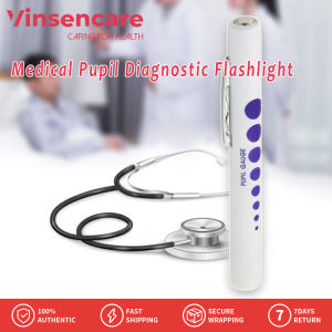 Vinsencare 1PC First Aid Pen LED Nurse Medical Diagnosis Penlight with Pupil Gauge Pen Lig Medical Examination Yellow Light Pupil Diagnostic Pen Flashlight Pen