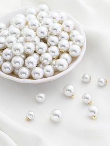 High-Luster Imitation Pearl 14K Gold-Plated Earring Post Pin Back DIY Handmade Jewelry Accessories Color Retention