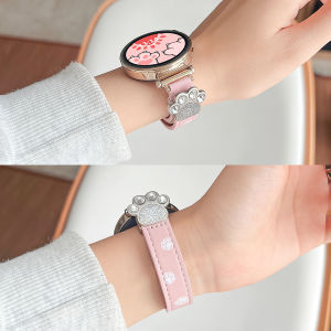 Suitable for Samsung Watch Watch7/6 Strap Genuine Leather New Arrival Smart Watt4 Sports Classic/3 Active1 Autumn and Winter Gear4/5pro Watch Band Fancy Boys and Girls