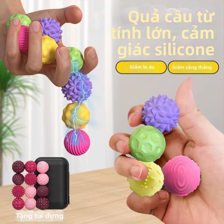 Quả Cầu Nam Châm Cảm Giác ADHD Giúp Tập Trung Giảm Stress Đồ Chơi Silicone