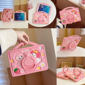 สำหรับ Apple iPad Pro อากาศ11 M2 M3 M4 11th 10th 9th 8th 7th 6th 5th อากาศโปร4th 10.9 "10.2" 9.7 "10.5" 11.0 "มินิ7.9" 8.3 "เด็กแท็บเล็ตน่ารักเมโลดี้แกะช่องปากกาซิลิโคนฝาครอบเคสแบบยึดหดได้