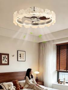 FANZHEN | Quiet Powerful Ceiling Light with Creative Flower Design Walnut Wood Grain