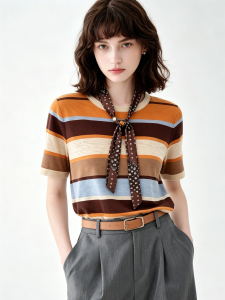 QINGNAER | Slimming Stripe Summer T-Shirt