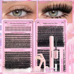 ชุดต่อขนตาแบบกลุ่ม 780/294/270/160 ชิ้น ชุดต่อขนตาแบบวอลุ่ม ความหนาผสม ขนตาแบบตาแมว งอน ขนตาล่างแบบเส้นเล็ก ขนตาแบบแยกส่วน หนาพิเศษ