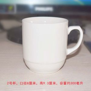 ถ้วยชาเซรามิกขาวจีนไม่มีฝา ถ้วยน้ำสำหรับโรงแรม ห้องพัก ถ้วยดื่มน้ำแบบมือทำจากจีนแผ่นดินใหญ่