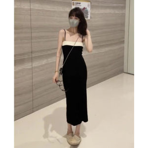 Spicy Sweet Fashionable Slit Design Spaghetti Strap Dress