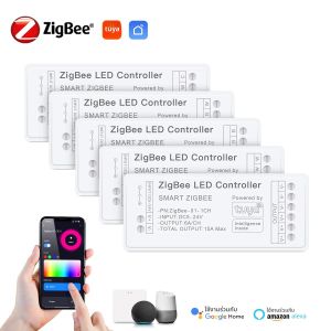 5-24V Zigbee 3.0 Smart Life Control Tuya CCT Dimmer/RGB/RGBW/RGBCCT ควบคุมสวิตช์ไฟ LED ตัวควบคุมอินเตอร์เน็ตไร้สายสมาร์ทสวิทช์