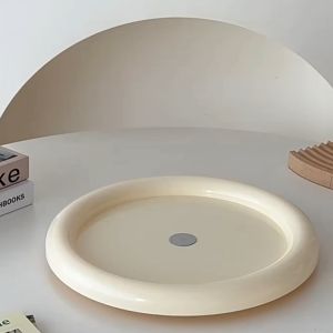 ถาดใส่เครื่องสำอางค์ ถาดใส่ของมินิมอล หมุนได้ 360  ํ  ขอบมนใหญ่ ขนาด 30 cm. ถาดวงกลม ตกแต่งบ้ษฯ