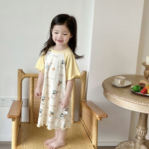 MiiOW | Catwoman Childrens Summer Thin Dress Cute Little Girl Sleepwear Home Clothes Can Be Worn Outside Cotton Polyester Blend Girls Dress