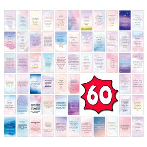 60 ชิ้น Starry Sky Fantasy Series Uplifting Positive Affirmation หมายเหตุการ์ดคําคมสร้างแรงบันดาลใจสําหรับสนับสนุนของขวัญวันเกิด