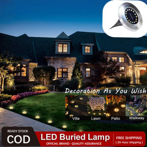 【12 LED】 Outdoor Solar Garden Ground Light Landscape Waterproof Security Lamps Pathway Yard Floor Light Stainless Steel Waterproof Lawn Landscape Decking Bulb Lawn Path Garden Lamp Solar Buried Ground Led Lights Path Aisle Lamp