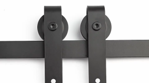 Carbon Steel Suspension Rail Set 5FT 6FT 6.6FT 8FT Barn Door Interior Wood Door Hardware Slide Rail Pulley Complete Set of Accessories