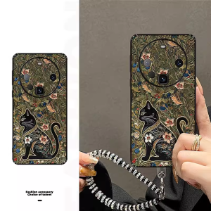 Fashionable Creative Phoenix Design Phone Case for Huawei Mate70 Full Cover Womens Style Handheld Chain Anti-Fall Protection