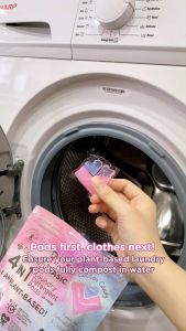 CLOVERSOFT 4 in 1 Laundry Pods | Plant-based | Anti Dust Mite | Indoor Drying | Frontload Topload | Eco-friendly | 25 pods Cotton Candy