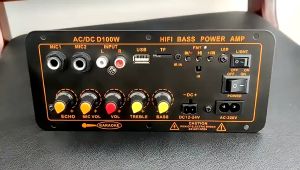 D100W Bluetooth Amplifier Board 220V 12V 24V Digital Bluetooth Amplifier Amplifier Stereo Mendukung USB TF Remote Control Mikrofon Reverb Fungsi Penyesuaian Papan penguat daya subwoofer mobil luar ruang karaoke keluarga
