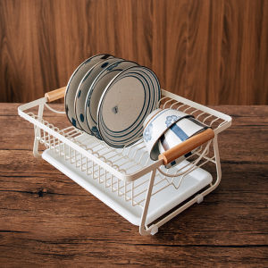 Japanese Style Iron Art Kitchen Storage Basket Rack Dish Drainer Home Use Dining Utensils Cup Drainage Shelf Nordic Style Bowl Holder