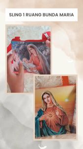 Sling 1 Ruang Seri Bunda Maria Souvenir Dompet Sekolah Minggu Kristiani Kristen Katolik Gereja Katedral
