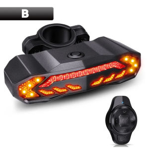 Extractme Smart Bike Tail Light with Turn Signals and Brake Light IP65 Waterproof Rechargeable Bike Alarm Anti Theft with Remote
