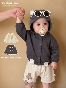 QITA | Áo Khoác Chống Nắng Có Mũ Trùm Đầu Hình Hoạt Hình Mùa Hè
