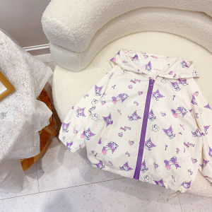 Spring Autumn Lightweight Girls Jacket Outfit Princess Style Baby Girl Coat MackiyBear Polyester Fiber Zipper Closure Cartoon Pattern