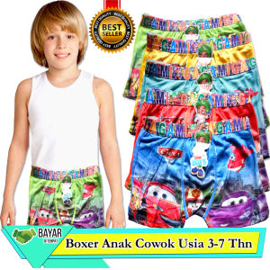 6Pcs Celana Boxer Anak Laki-Laki Cowok Gagami Boys Gambar Karakter KartunCD Boxer-Vegasus Store(COD)