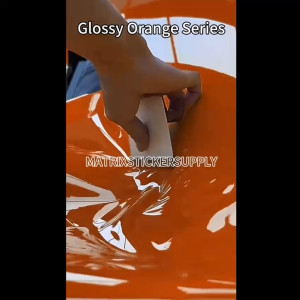 PREMIUM GLOSSY ORANGE STICKER KERETA(152CM-Custom)Pelekat Sticker kilat wrapping full body vinyl wrap film car stickers