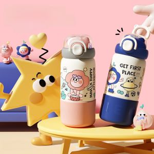 Portable High Capacity Insulated Water Bottle Womens Edition Double Drink Cup Heat Resistant with Lid Large Capacity Tea Cup