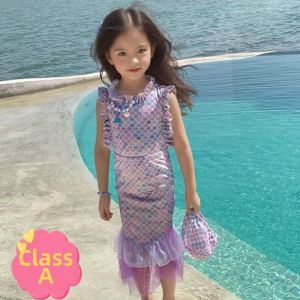 Shiny Mermaid Tail Children Swimwear 3 Pieces