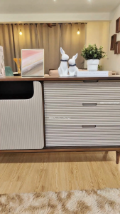 (FREE Installation + Shipping) KBS Alfreida 5FT Sideboard / Mid-Century Design / Classic / 1Sliding Doors + 3Drawers Storage / 150W x 40D x 80H cm