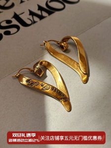 Exaggerated Copper Gold round Circle Earrings Womens Fashion Retro Luxury Unique Drop Earrings Fresh out New Style Ear Jewelry