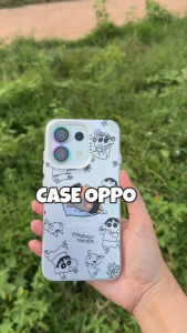 For OPPO Reno 16 16F 5G Case OPPO Reno 16 Pro Sleep Crayon Shin-chan Matte Thickened Anti-Drop IMD Luxury Plating Button Ins Style Phone Cover