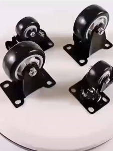 Heavy Duty Casters Wheels Double Bearing Flat Top Swivel Wheels PU Silent Casters4pcs Office Chair Wheels Spare Parts Heavy Duty Mute Double Shafts Light Flat Bottom Swivel Caster Wheel