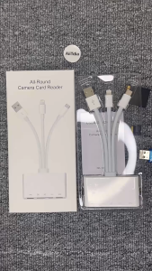 Universal OTG Adapter 5-in-1 for iPhone iPad Android - iOS to TF/SD Card Reader with Charging Port