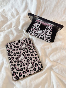 เคสป้องกัน iPad ขนาด 11 นิ้วแบบหมุนได้ 360 องศาพร้อมช่องใส่ปากกา KT Cat Black Leopard Print สำหรับ iPad Mini 7 Air 6 pro 13 แผ่นดินใหญ่ใหม่ 2024