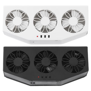 [Vodool Flagship Store]Solar Powered Car Radiator Cooling Fan with 3 Air Outlets Car Window Air Vent Fan Eliminate Peculiar Smell for Vehicles