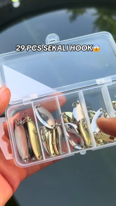 SeaHunter Spoon Umpan Pancing 29pcs Set Box 1.5-5g Metal Casting Two-tone Design Triple Hook Fishing Lure Bait