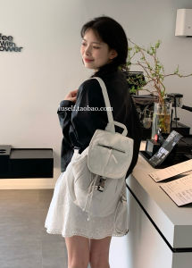 2024 New American Style Womens Soft Leather Backpack Washable Versatile Fashionable Casual Simplistic Design Shoulder Bag