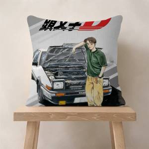 KAYOU | Anime I-Initial D AE86 Pillow Case Plush Fabric Soft Double Sided Print Sofa Cushion Cover Throw Pillow Covers