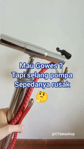 SELANG POMPA ANGIN SEPEDA PANJANG 60 CM BISA 2 FUNGSI POMPA TABUNG ANGIN 2 IN 1 JEPIT COP PENTIL