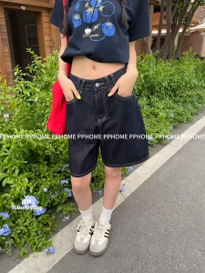 beautified  กางเกงยีนส์ขาสั้นวินเทจ  กางเกง 5ส่วน สไตล์สตรีท ส่งไวจากไทย KV6607