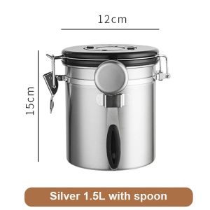 Stainless Steel Large Capacity Coffee Beans Vacuum Storage Container Airtight Container Grains Tea Nut Keep Fresh Storage Jar
