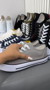 I รองเท้าผ้าใบโกลด์ซิตี้(Gold city) รุ่น1207 ทรงคอนเวิส สี ขาวดำ/ดำ/ขี้ม้า/ดำแดง/กรม/ครีม/ดำดำ/เทา ไซส์ (Size) 37-47