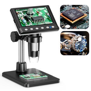 Hayve 4.3 Digital Microscope 1600X USB Microscope 1080p Soldering Microscope with 8 LEDs Compatible with Windows/Mac OS (DM7)