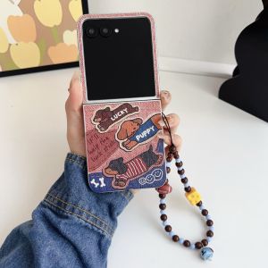 Motorola RAZR50 Ultra Womens Edition Foldable Screen Phone Case Full Cover Protective Cartoon Coloring Leather Texture Cute Dog