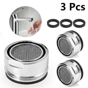 3 Pcs Faucet Aerator Stainless Steel Kitchen Sink Aerator Faucet Filter Male Female Thread Water-conserving Adapter with Gasket